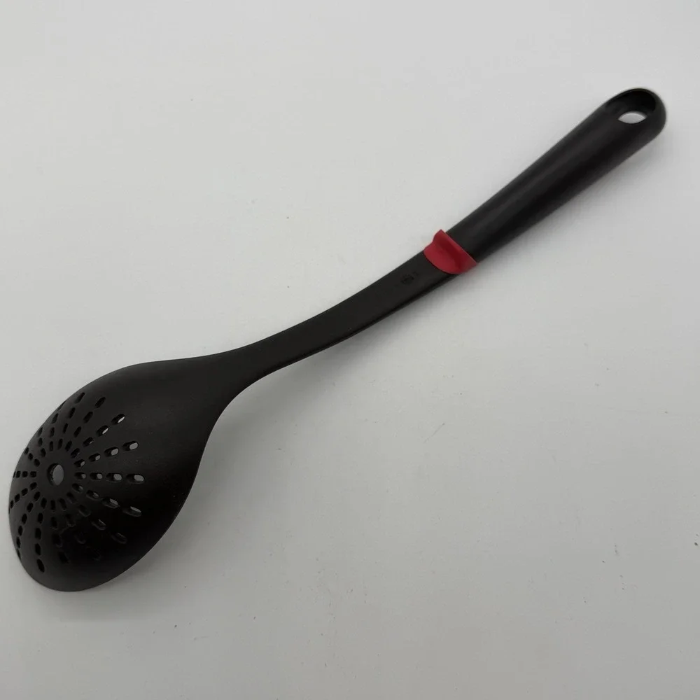 T-FAL Sturdy Slotted Draining Straining Spoon Black Scoop 13